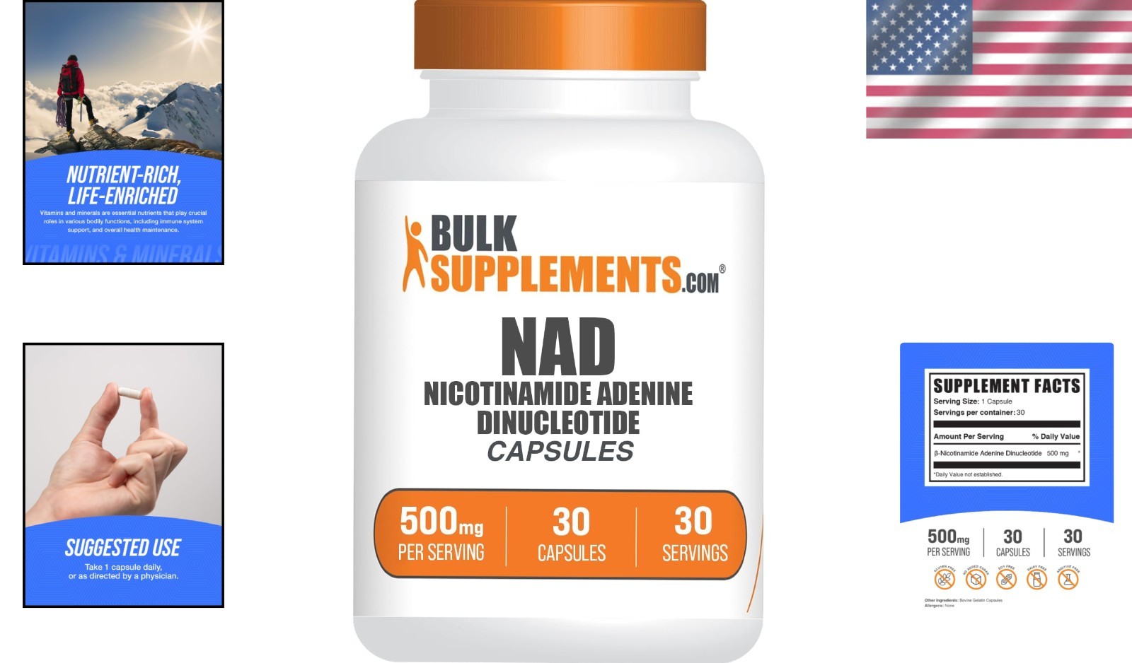 .Com NAD Powder – Nicotinamide Adenine Dinucleotide, NAD Supplement 500Mg – for
