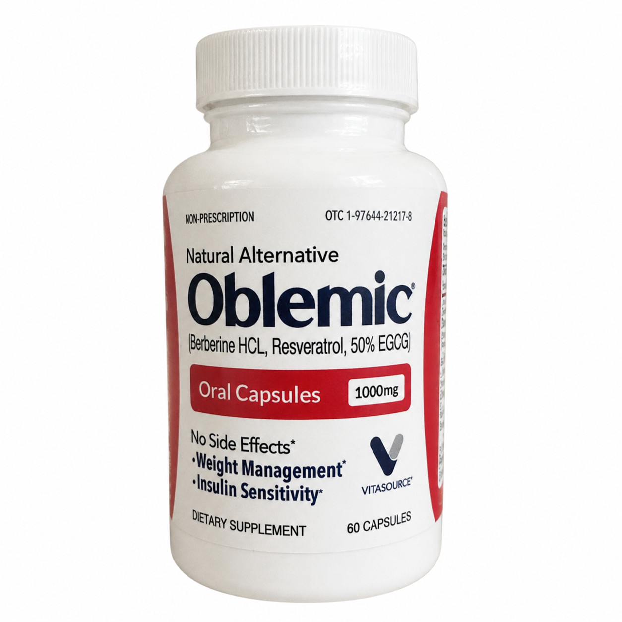 Vitasource Oblemic Weight Management Supplement 1000mg 60 Capsules | Free Ship
