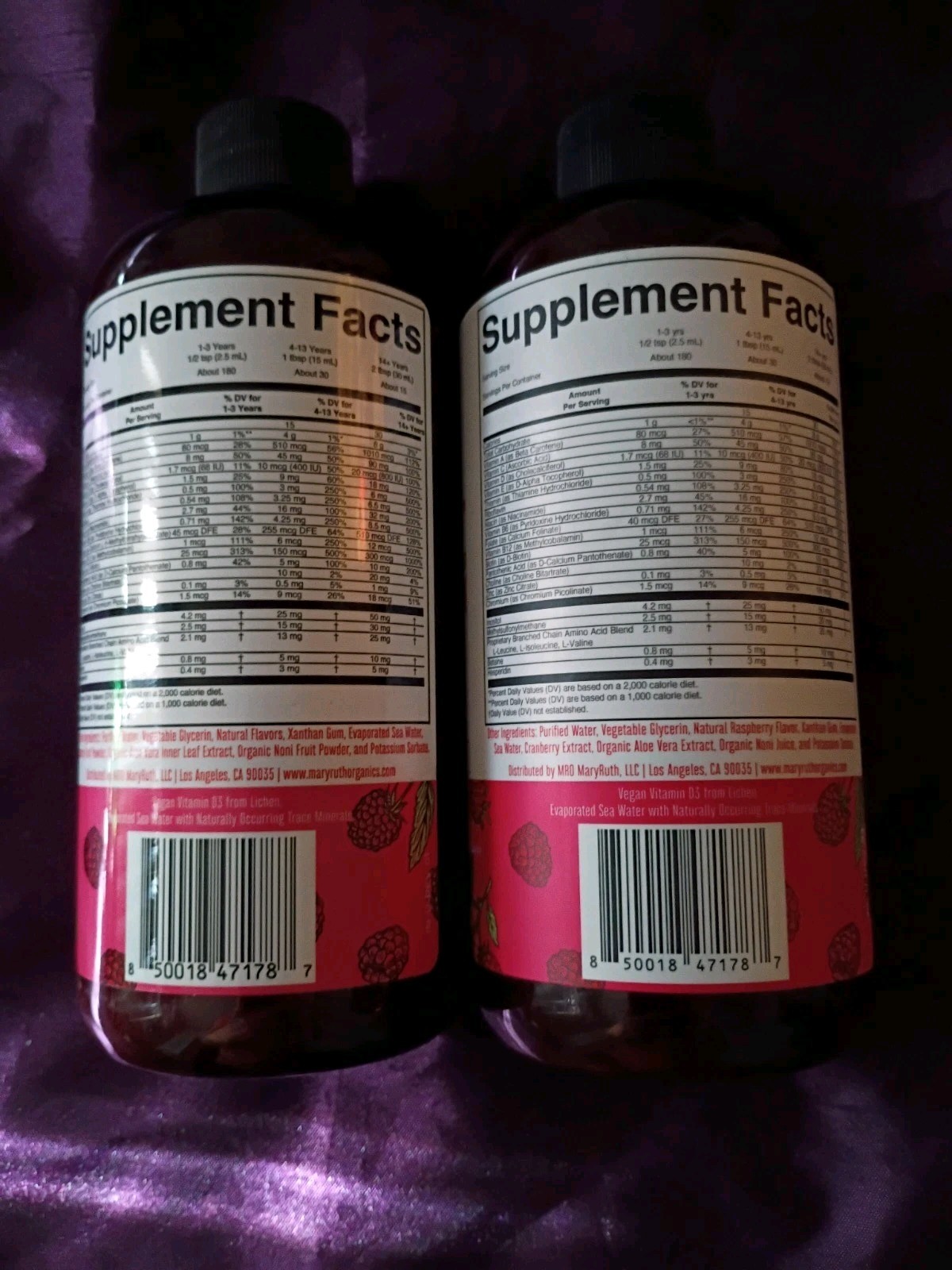 Mary Ruths Liquid Morning Multivitamin 15.22 Oz Raspberry- EXP 9/2026 Lot Of Two