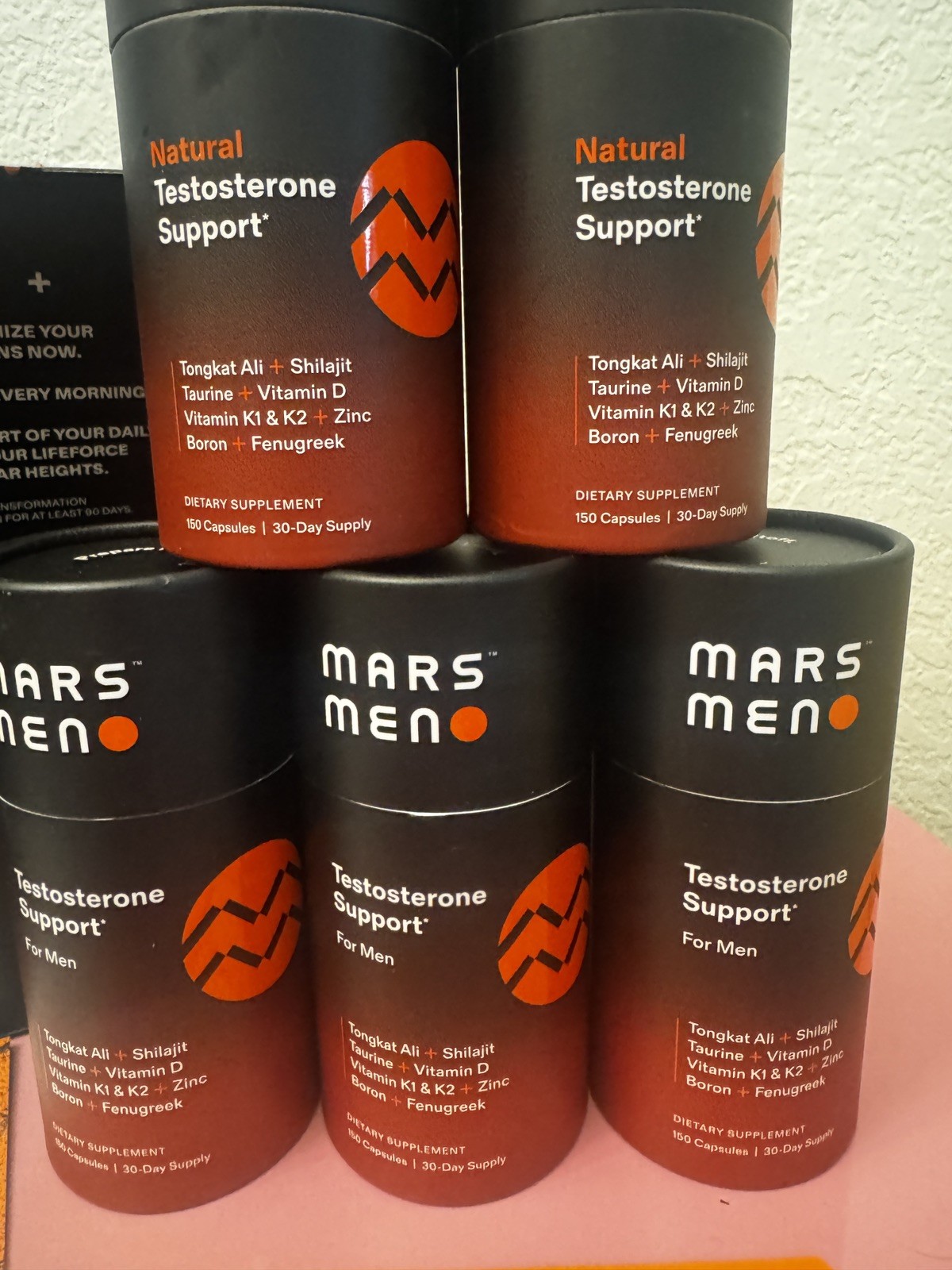 LOT MARS MEN Natural Testo Support 5 Month Supply! Authentic, Unopened