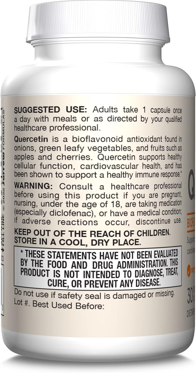 Jarrow Formulas Quercetin 500mg Capsules – 100 Capsules *EXP 07/2026*