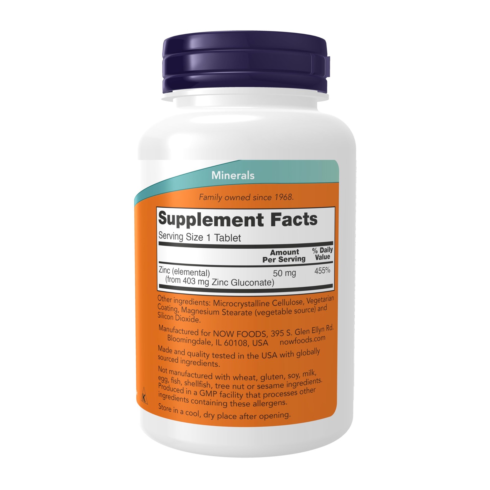 NOW Foods Supplements, Zinc (Zinc Gluconate) 250 Count (Pack of 1), Off White