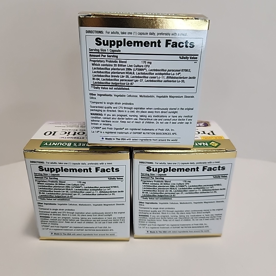 3 Boxes Nature’s Bounty Ultra Strength Probiotic 10 Exp: 01/26 New 30 Capsules