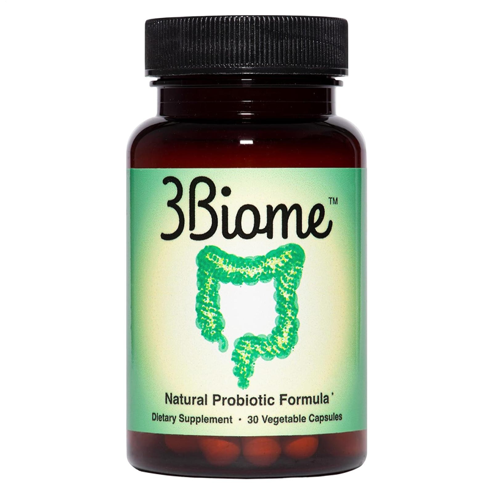3Biome Natural Probiotic Dietary Supplement Non-GMO & Gluten Free, 30 Vegan Caps