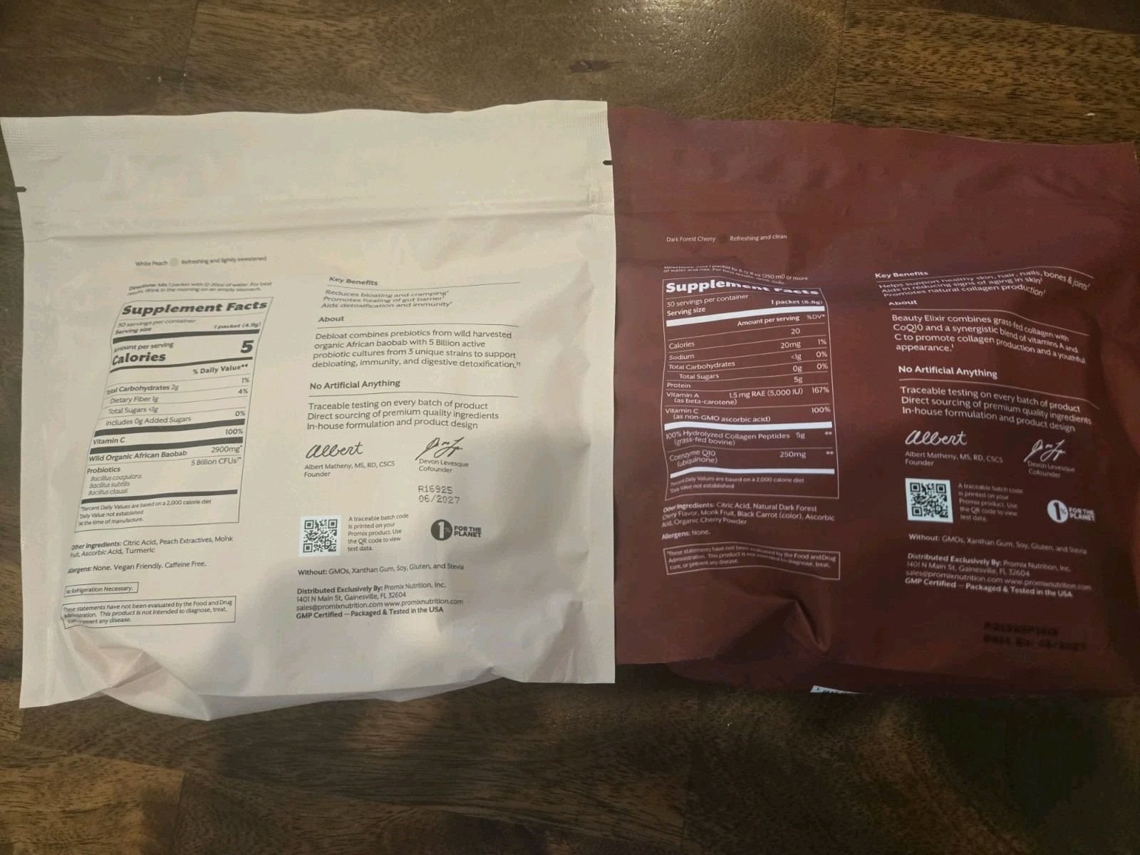 Promix White Peach Probiotic & Collagen Beauty Elixer Dark Forest Cherry Bundle