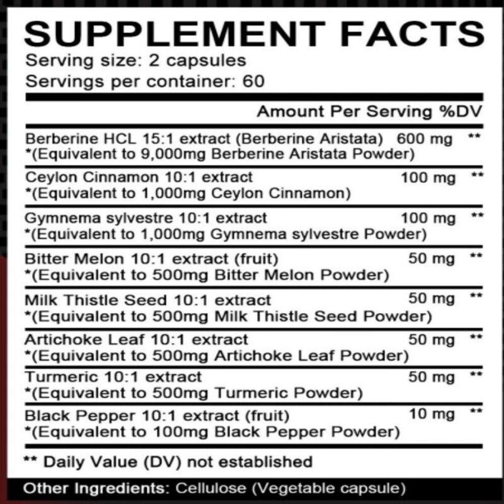 BERBERINE Support Gastrointestinal and Healthy Cholesterol Level Immune Booster