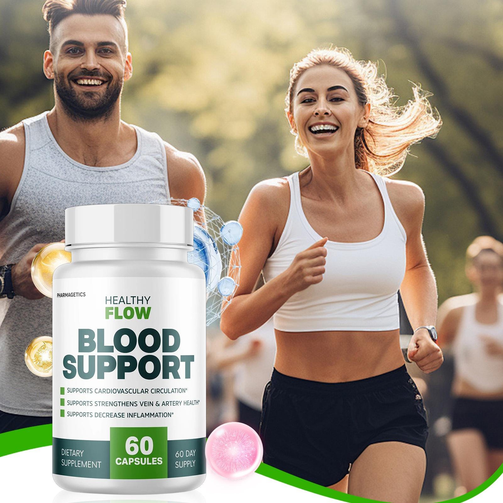 Healthy Flow Blood Support, Cardiovascular Circulation – 60 Genuine Capsules