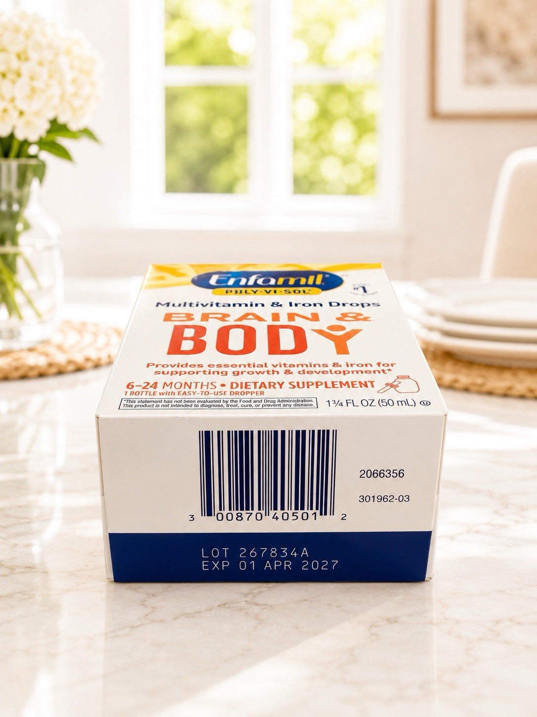 Enfamil Poly-Vi-Sol Multivitamin & Iron Drops 1.67 fl oz 50 mL Exp 04/2027