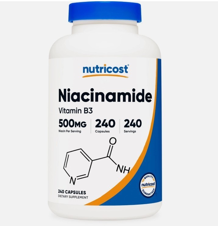 Nutricost Niacinamide (Vitamin B3) 500mg, 240 Capsules – Flush Free, Gluten Free