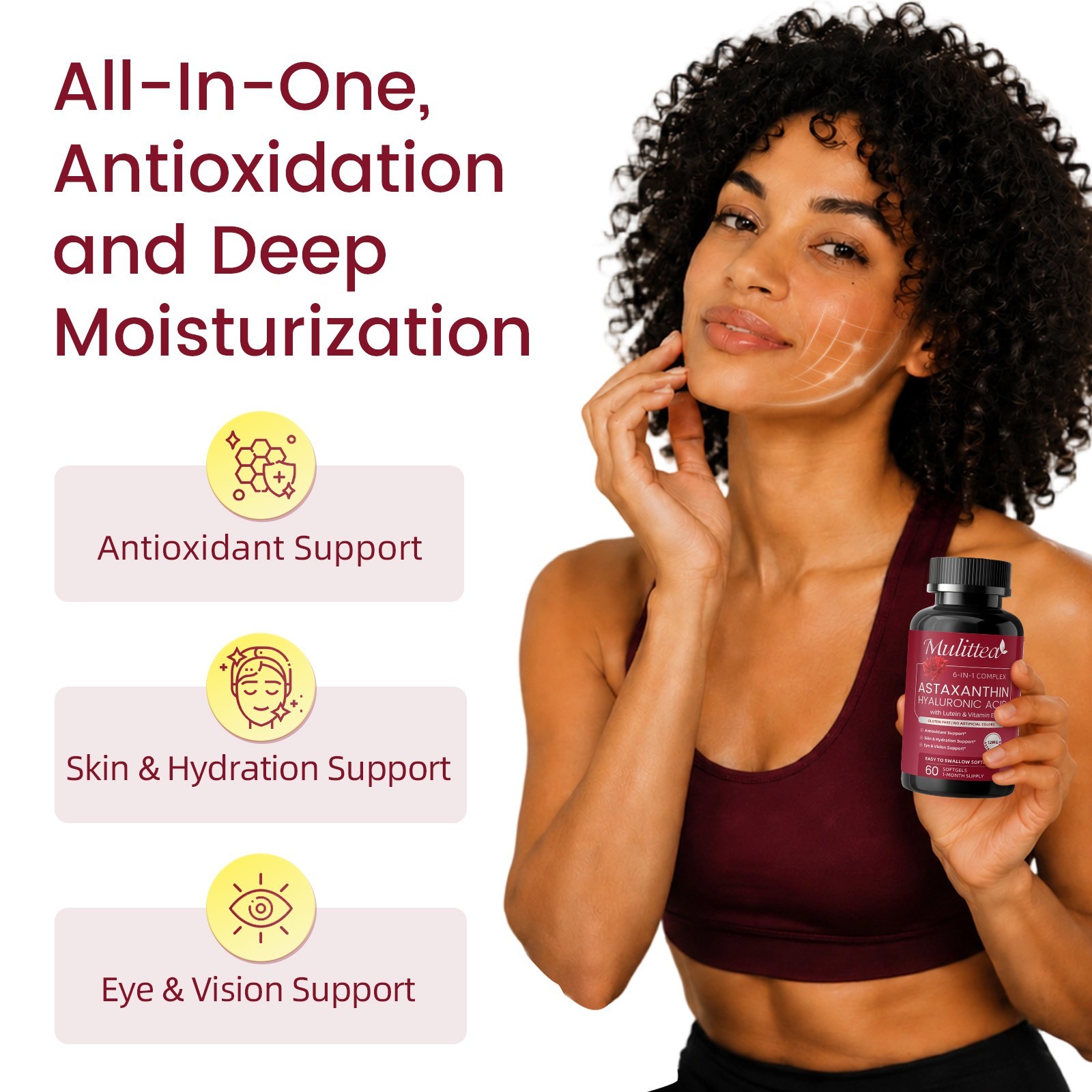 Antarctic Astaxanthin 60 Softgels Vitamin E, with Astaxanthin and Phospholipids