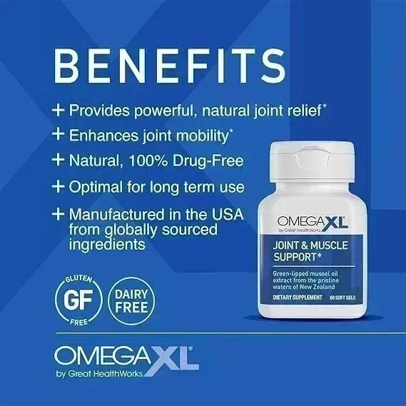 JOINT&MUSCLE OF 3 OMEGA XL 300 CAPSULES LIPPED MUSCLE PACK RELIEF SUPPLIMENT