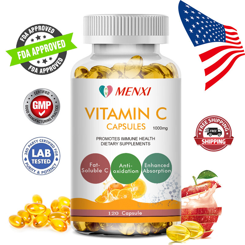 1000mg Vitamin C Anti-Aging Whitening & Sunscreen,Anti-oxidation,Heal Wounds 120