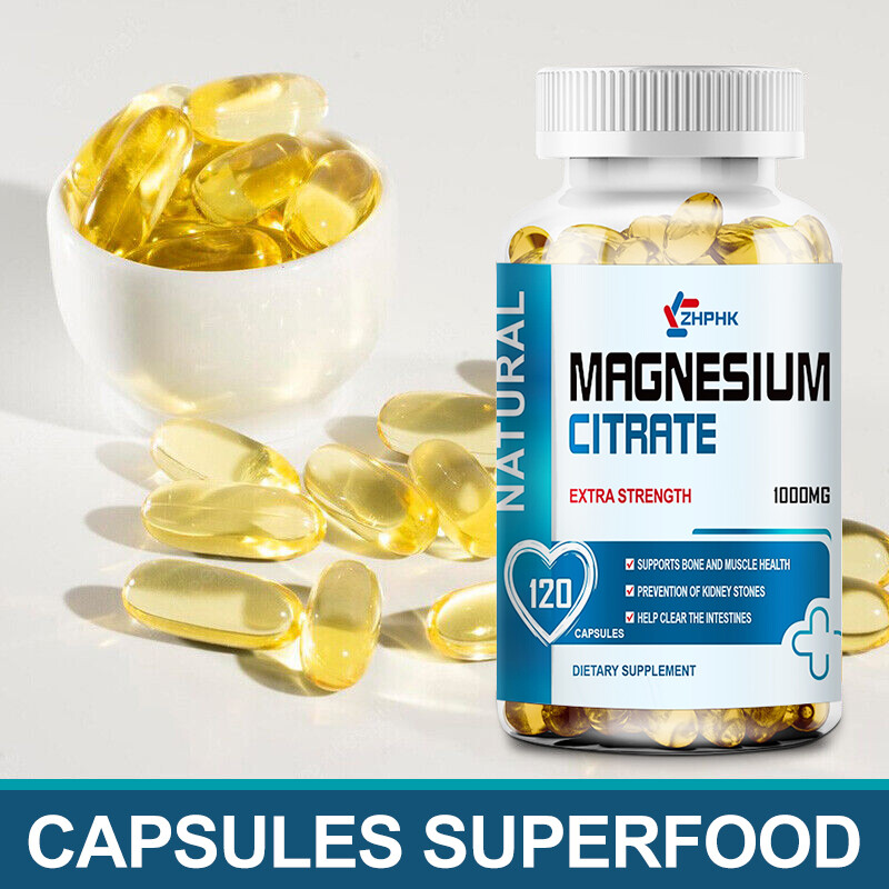 Magnesium Citrate 1000mg 120 Caps Vegetarian/Gluten Free/Non-GMO
