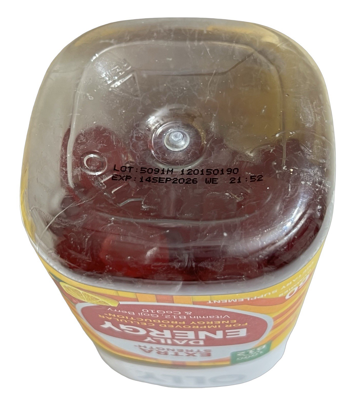 OLLY Extra Strength Daily Energy Gummy, Caffeine Free, 1000mcg Vitamin B12 60 Ct