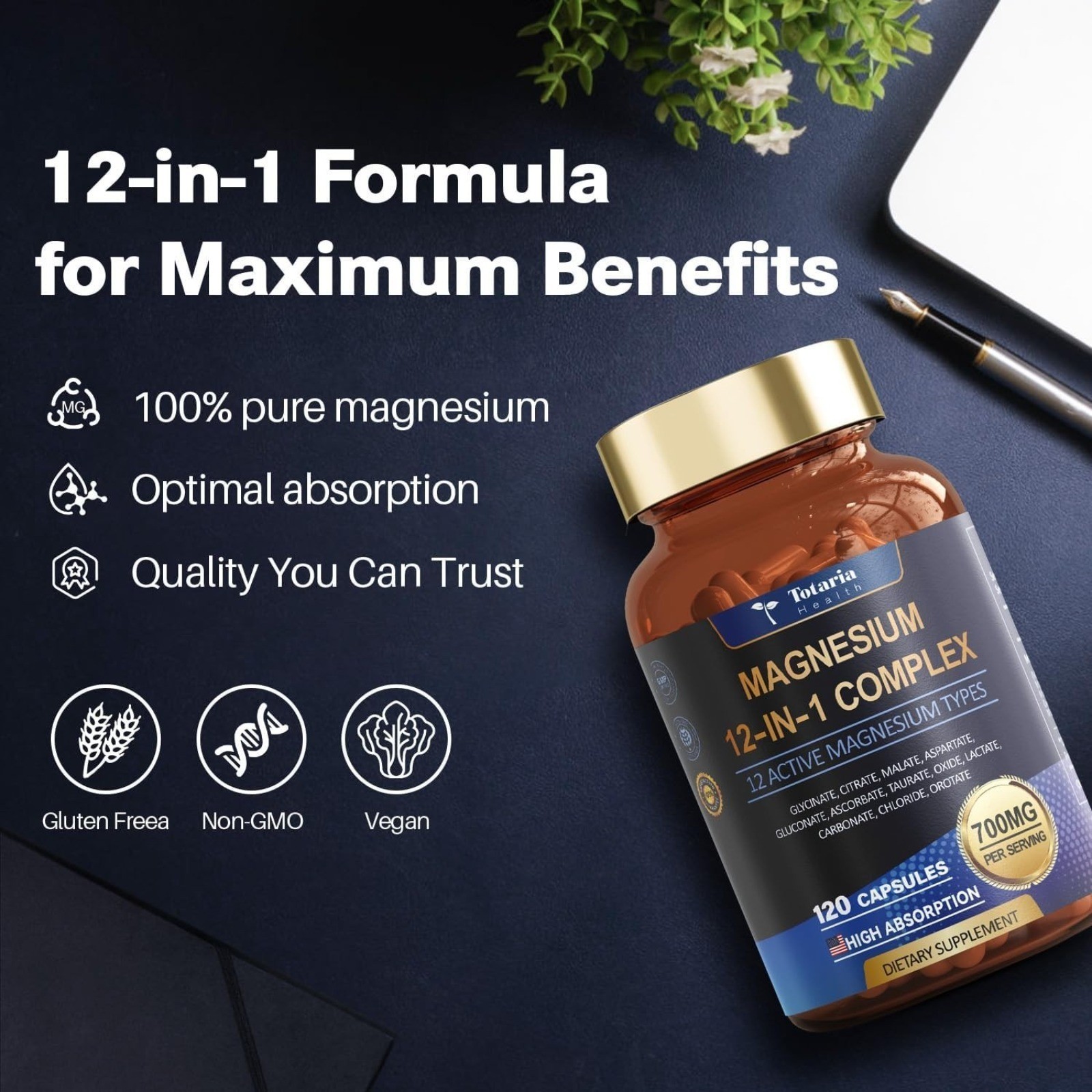 3 boxes-Magnesium 12 in 1 Complex 700mg – Glycinate Citrate Malate Taurate Daily