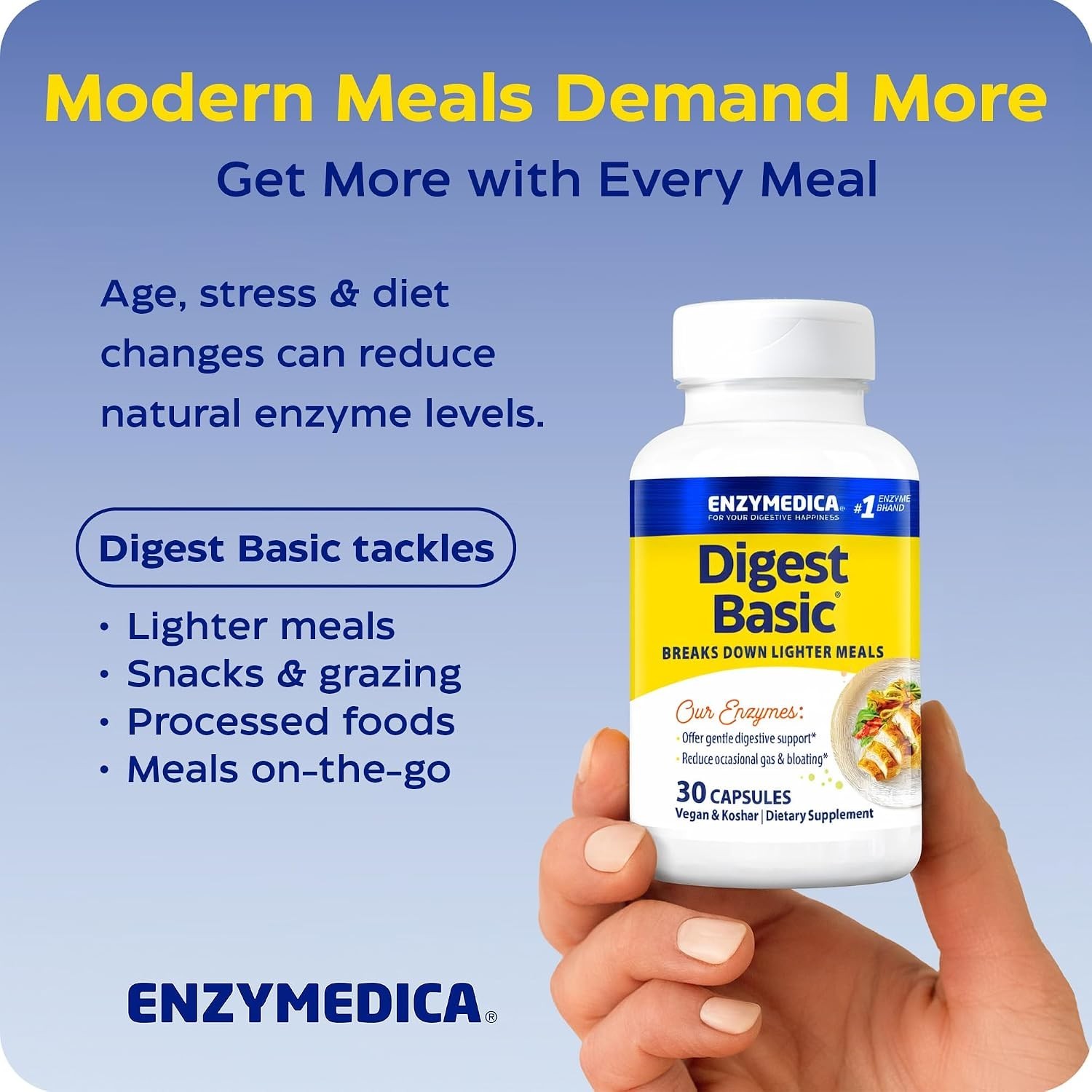 Digest Basic 30 Capsules – Multi-Enzyme Support for Gas & Bloating Relief