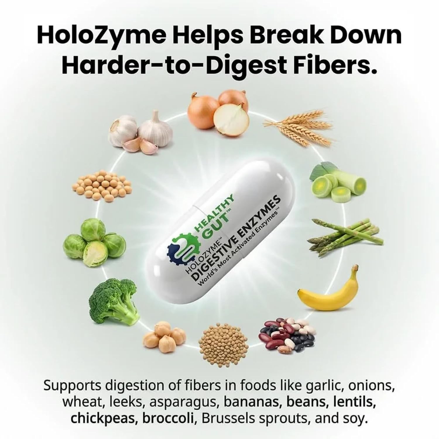 Healthy Gut HoloZyme Digestive Enzyme Supplement 15 Servings Sample Bottle..