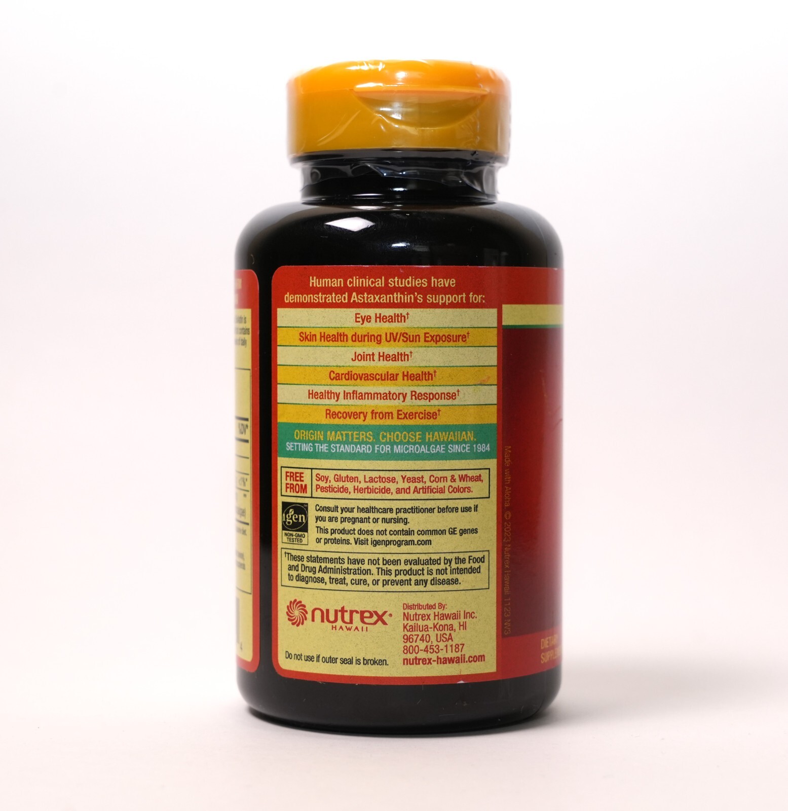 BioAstin Pure Natural Hawaiian Astaxanthin 12 mg., 120 Gel Caps Exp 05/2027