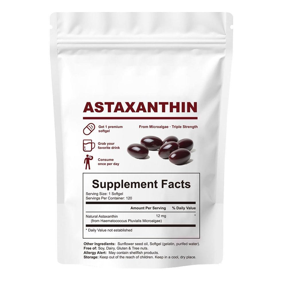 Micro Ingredients Astaxanthin 12mg Triple Strength 120 Softgels Antioxidant