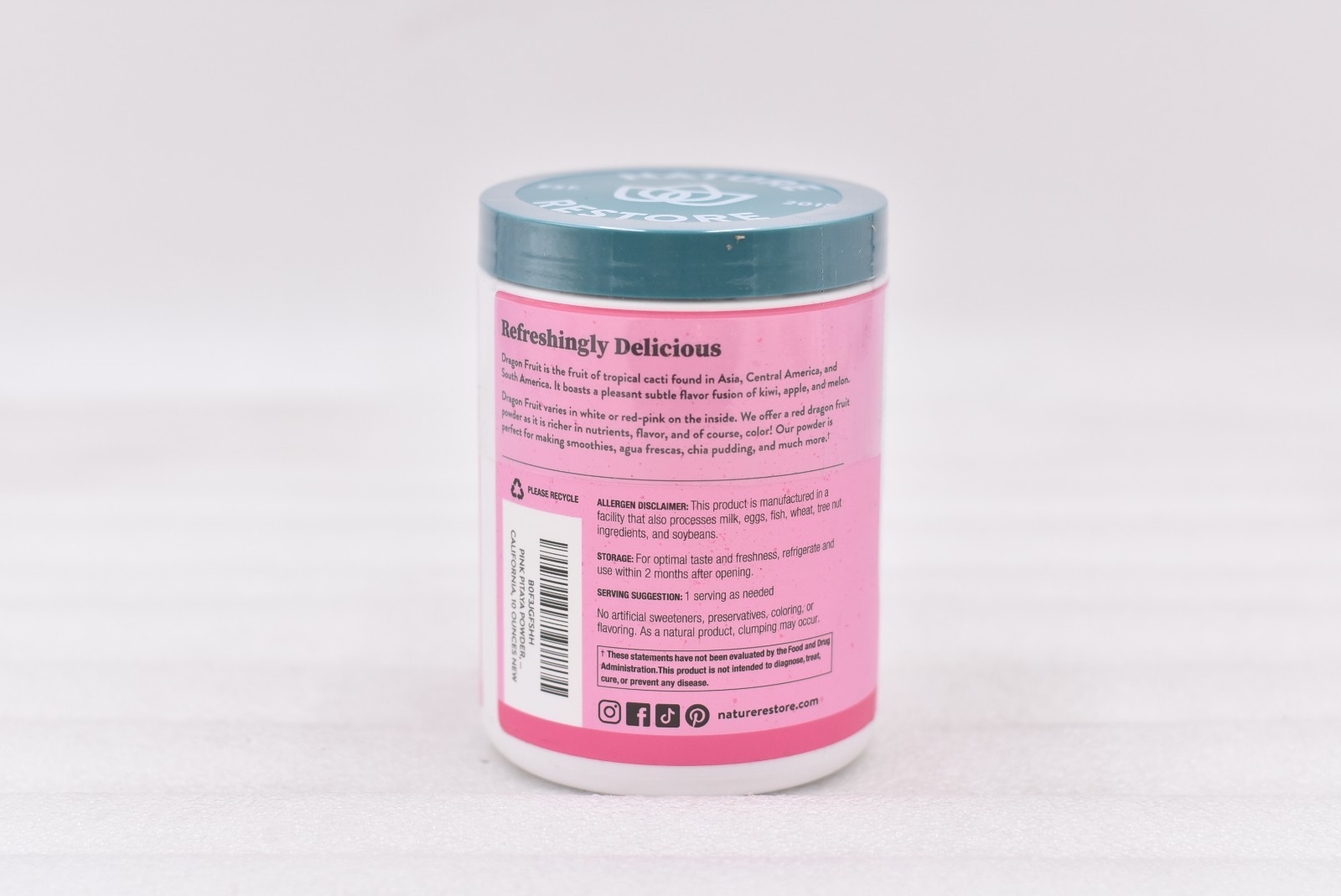 Nature Restore Pink Pitaya Powder (Dragonfruit) Powder, 10 Ounces EXP 06/2028