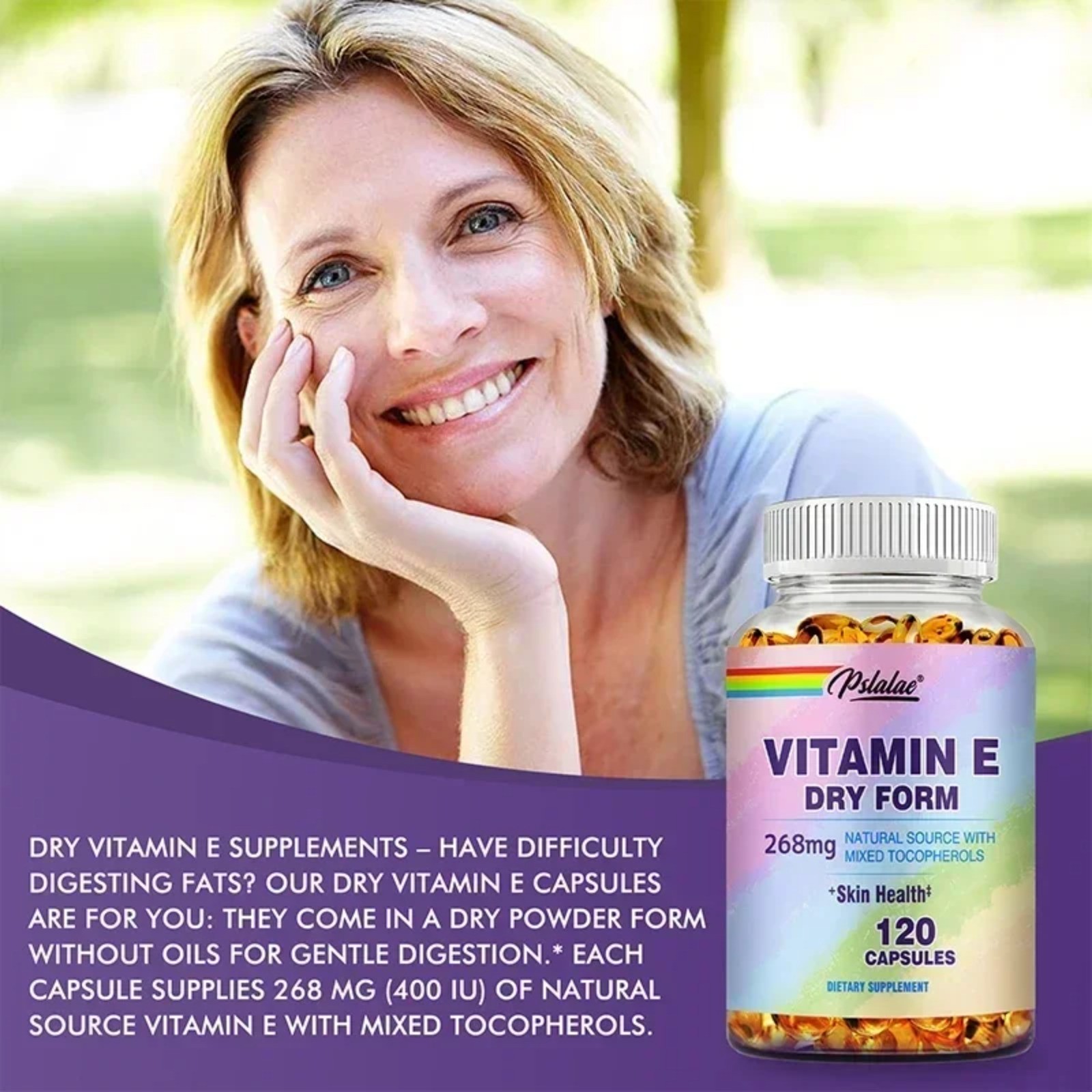 Vitamin E 120pcs – Anti-aging, Reduces Wrinkles, Improves Skin Condition