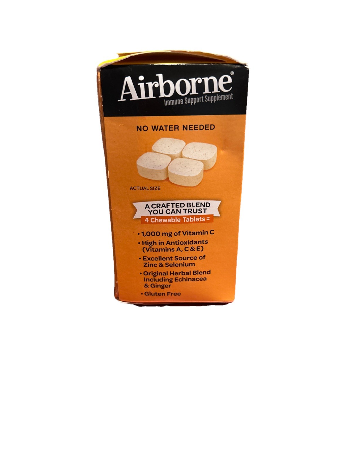 AirBorne 1000mg Vitamin C Citrus 64 Chewable Tablets Gluten-Free Exp 06/2025