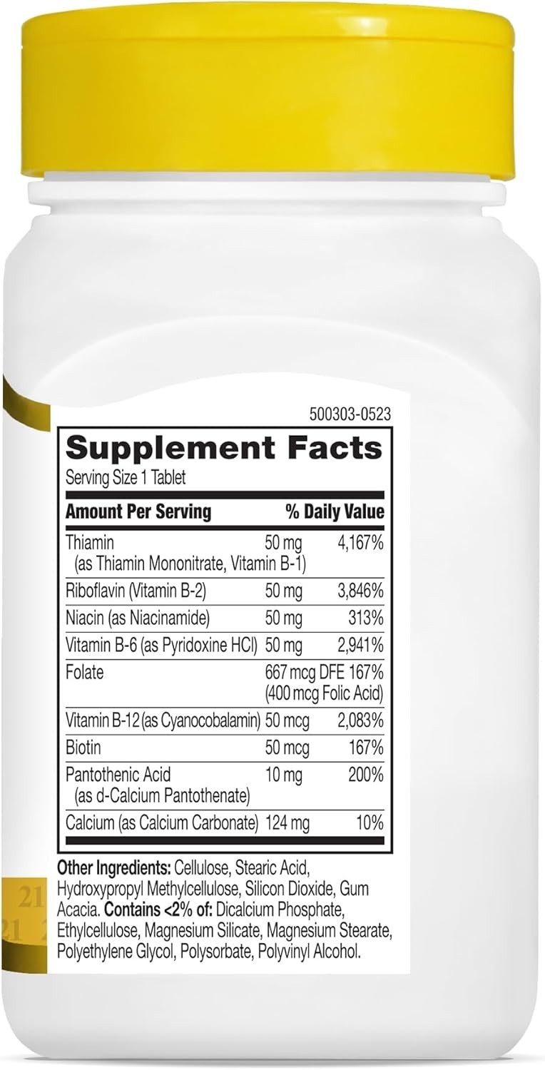 Energy Management with B 50 Complex Tablets – Prolonged Release, 60 Count Bottle