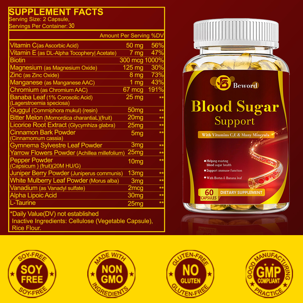 Blood Balance Capsules – Blood Sugar Support & Blood Pressure Supplement