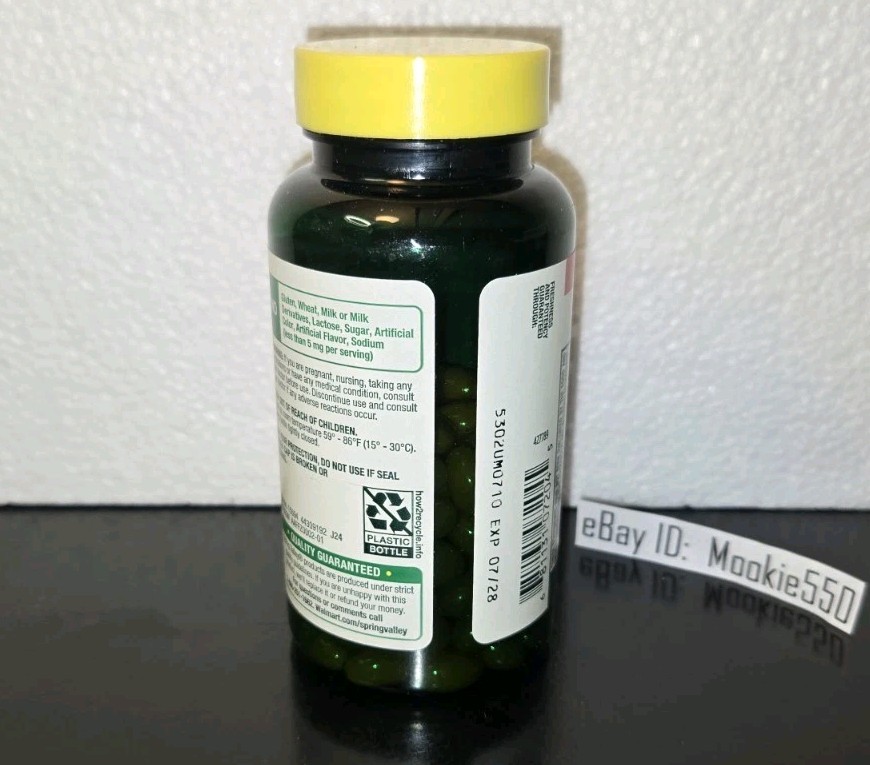 EXP 07/2028! 120ct Spring Valley CoQ10 200mg Softgels Rapid Release Value Size