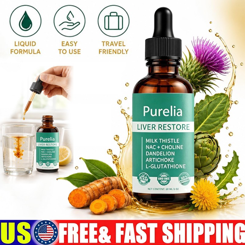 Purelia Liver Restore Drops -Complete Liver Support Supplement With Milk Thistle