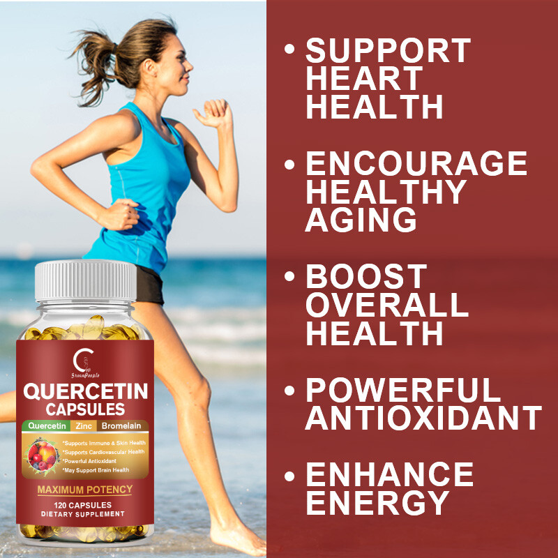 120Pcs Quercetin 1000mg with Bromelain & Zinc Natural Immune Support Supplement
