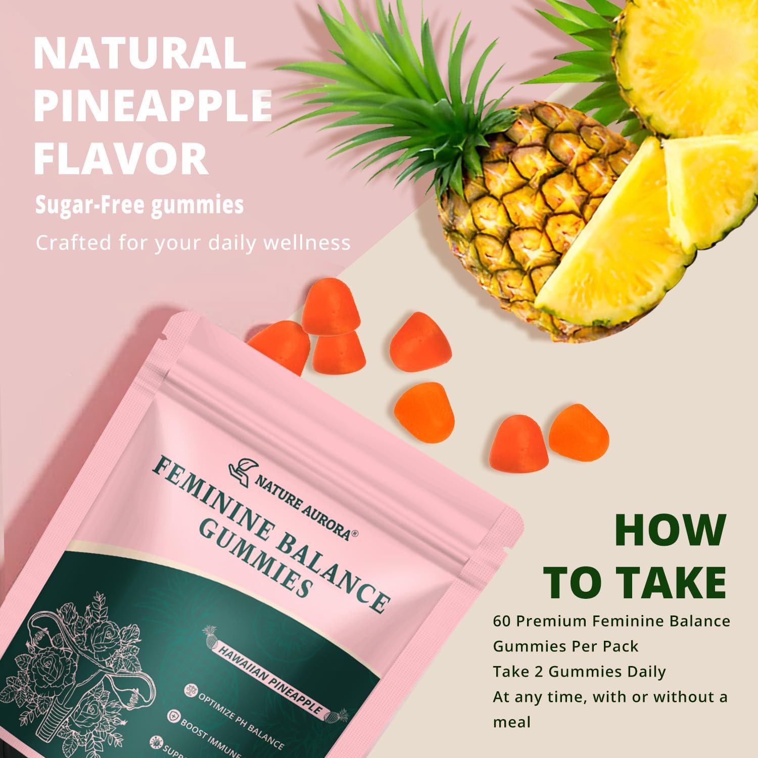 Premium Feminine Balance Gummies – Women’s pH Balance & Vaginal Probiotics Su…