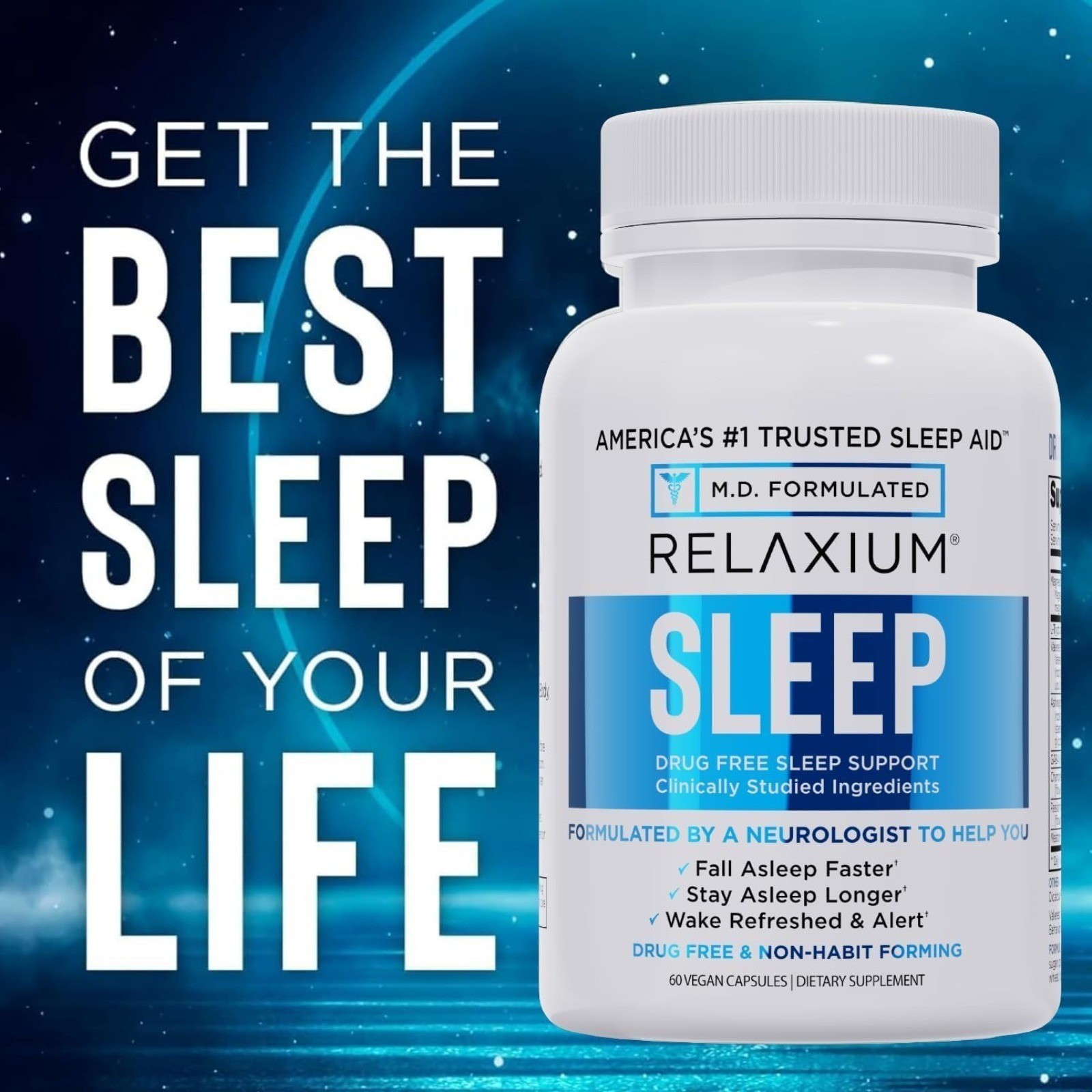 Valerest &Ashwagandha,Melatonin with Magnesium Glycinate,,60capsules EXP 05/2028