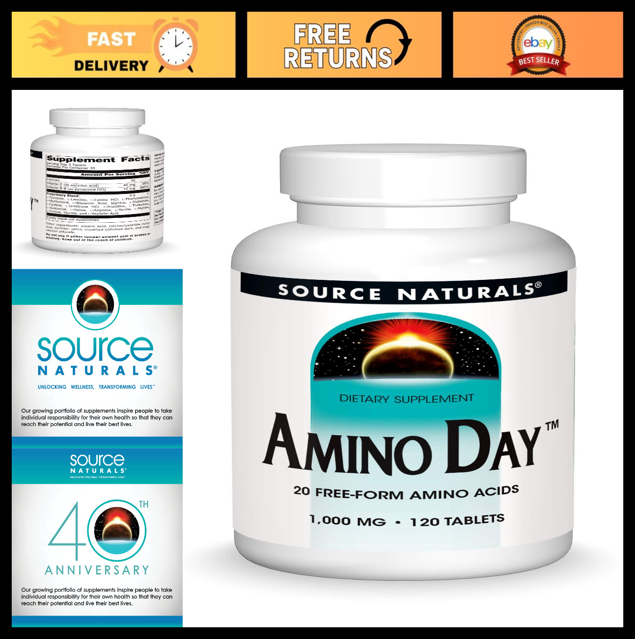 20 Free Form Amino Acids – Supports Diet & Nutrition – 120 Tablets for Energy Bo