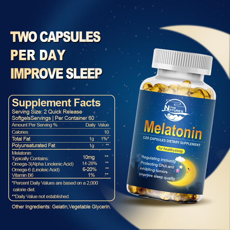 10mg Sleep Support Capsules Improve Sleep Quality Relieve Stress Sleep 4× 120Pcs