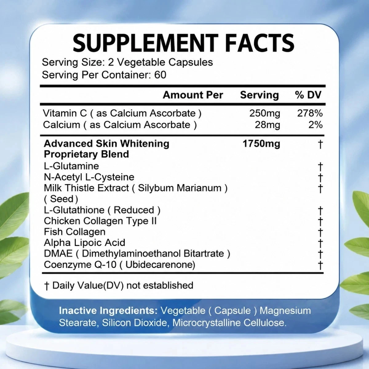 Daitea NAC + Glutathione Supplement , Supports Liver & Skin Health,120 Capsules