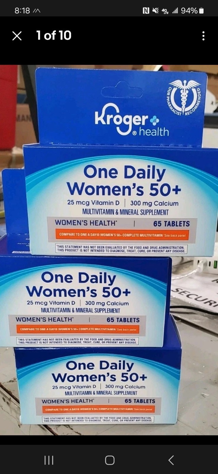 3 Boxes One Daily Women’s 50+ Multivitamin/Multimineral 195 TABLETS- SHIPS FREE