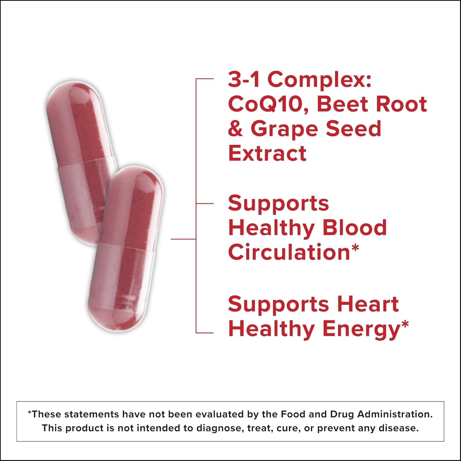 Qunol Blood Pressure Support, 3 in 1 Beets + CoQ10 + 120 Count (Pack of 1)
