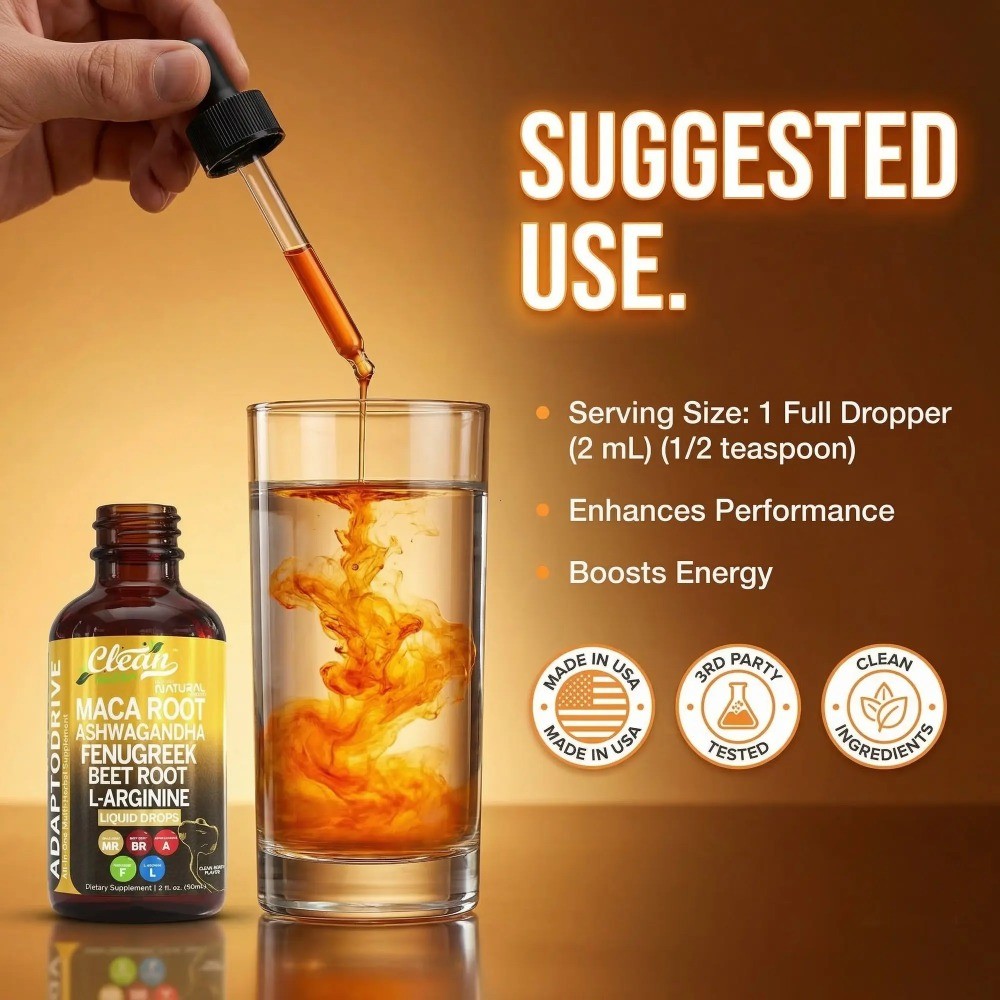 Clean Nutra Maca Root Drops – Ashwagandha, Fenugreek, Beet Root & L-Arginine