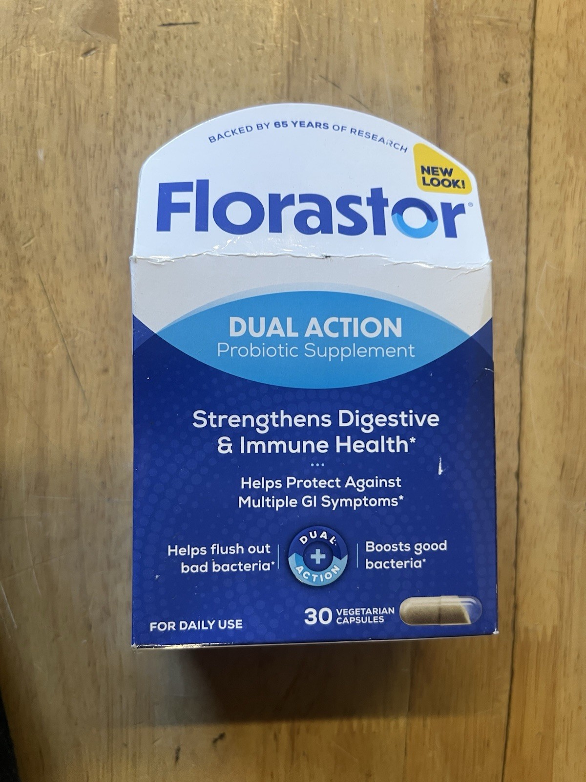 Florastor DUAL ACTION Probiotic Supplement Vegetarian Caplets Exp 06/2027 NEW
