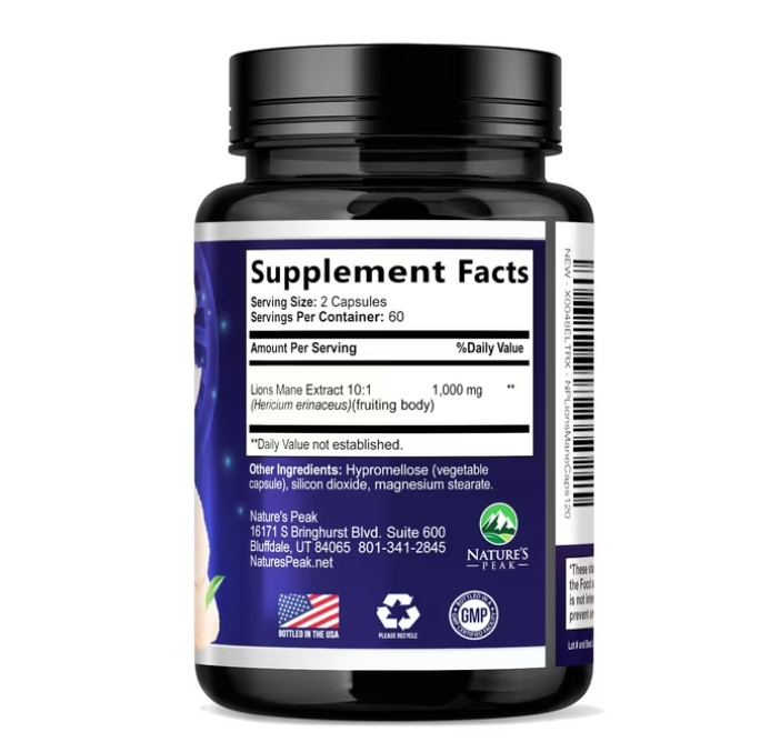 ( 2 pack ) Lions Mane 10,000mg Lion?s Mane Supplement Capsules for Memory