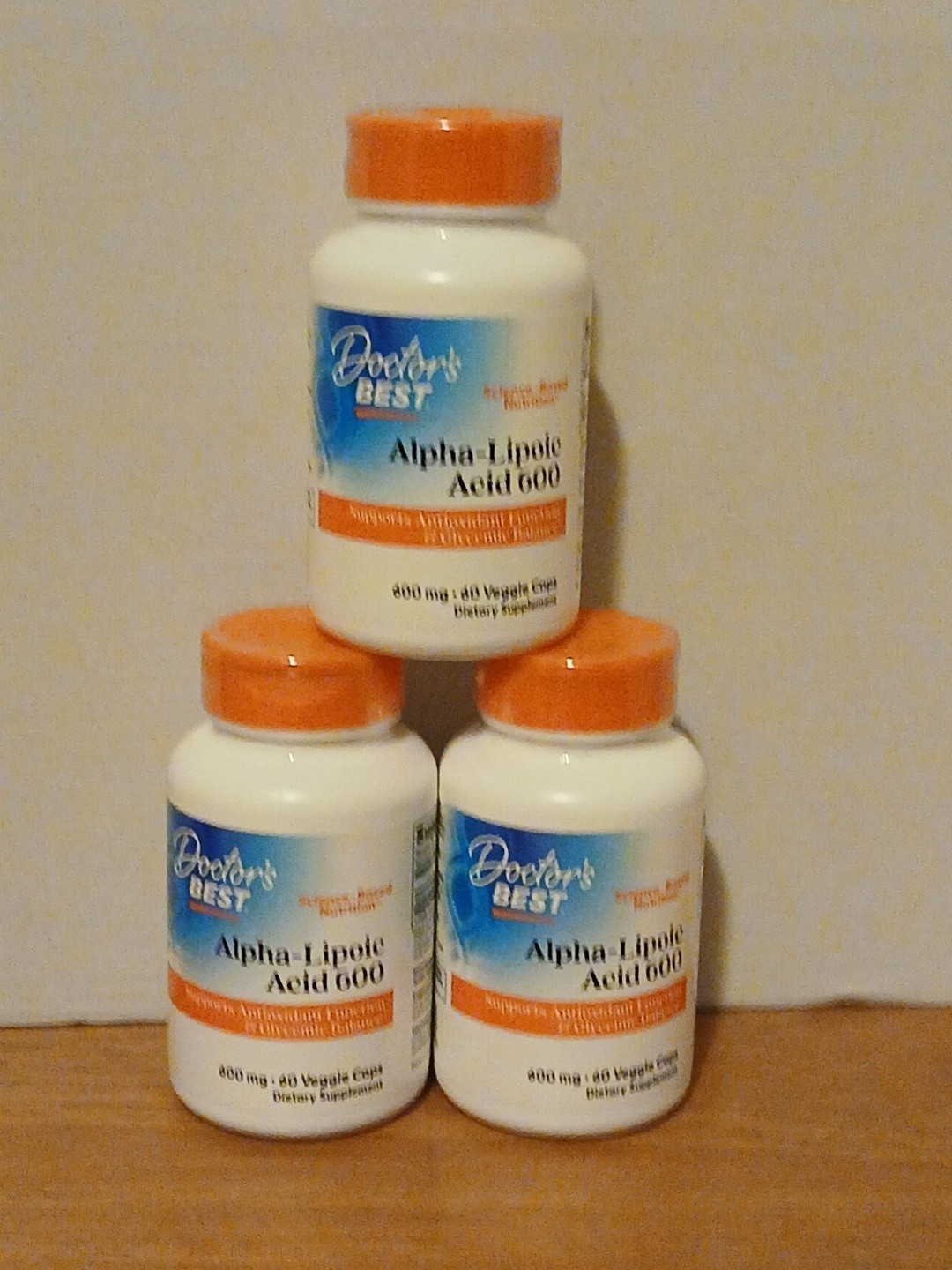 THREE Doctor’s Best Alpha Lipoic Acid 600 mg 60 Veggie Caps Each Total 180