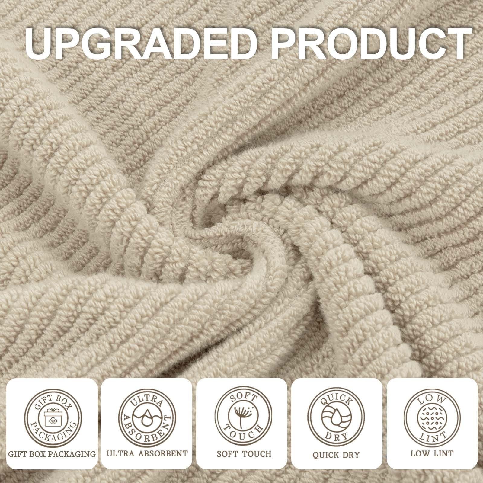 VOOVA & MOVAS Bath Towel Sets – 100% Cotton | Quick Dry | Light Weight | Thic…