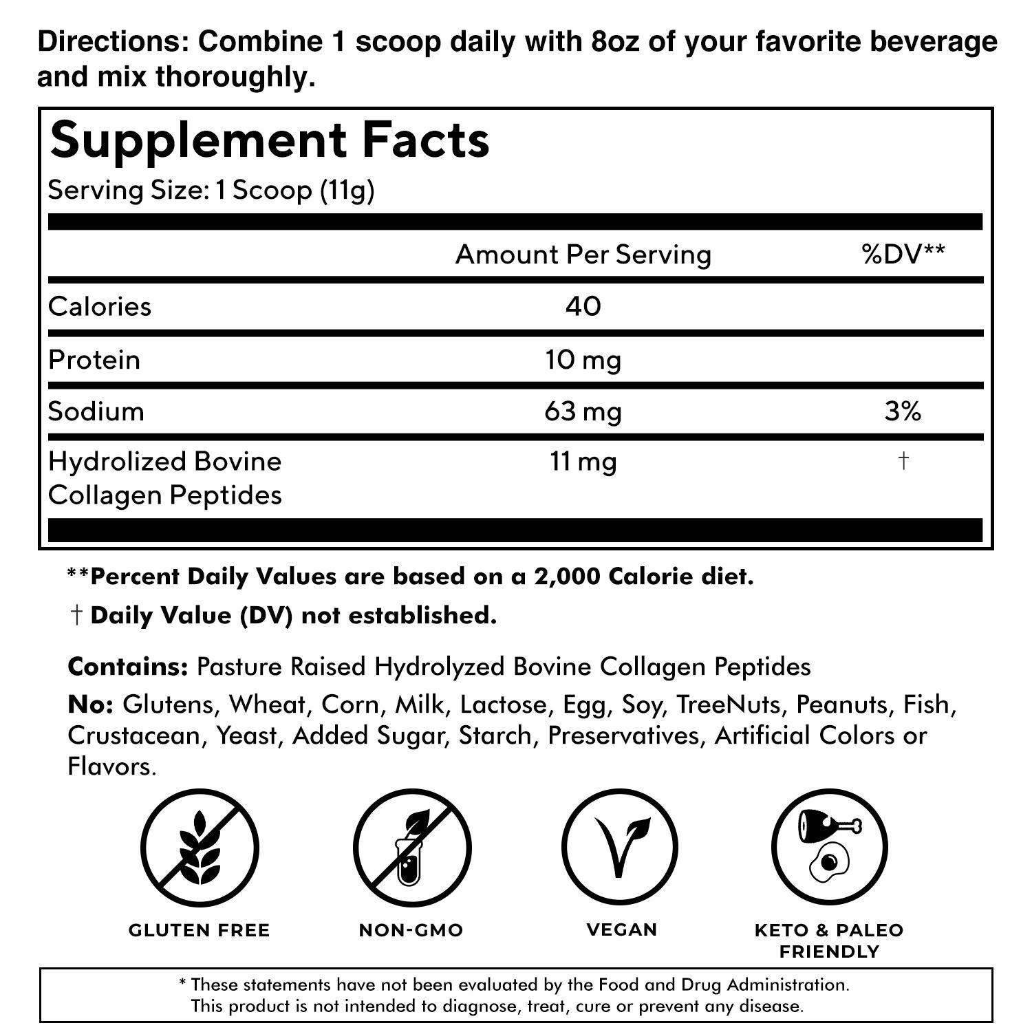 Best Collagen Protein Powder on the Market Hydrolyzed Type I + III Grass Fed