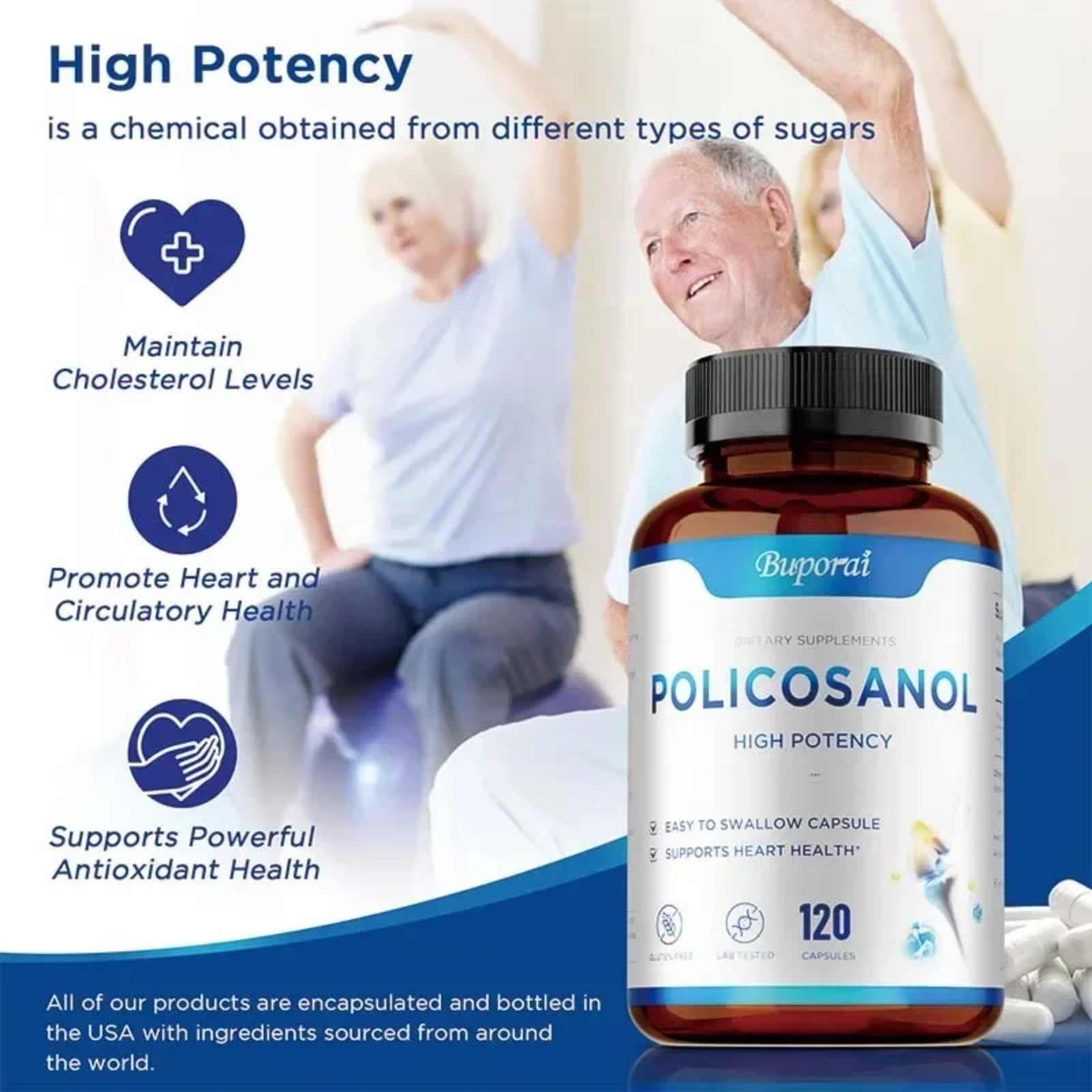 Policosanol 240pcs – Promotes Cardiovascular & Heart Health, Joint Flexibility