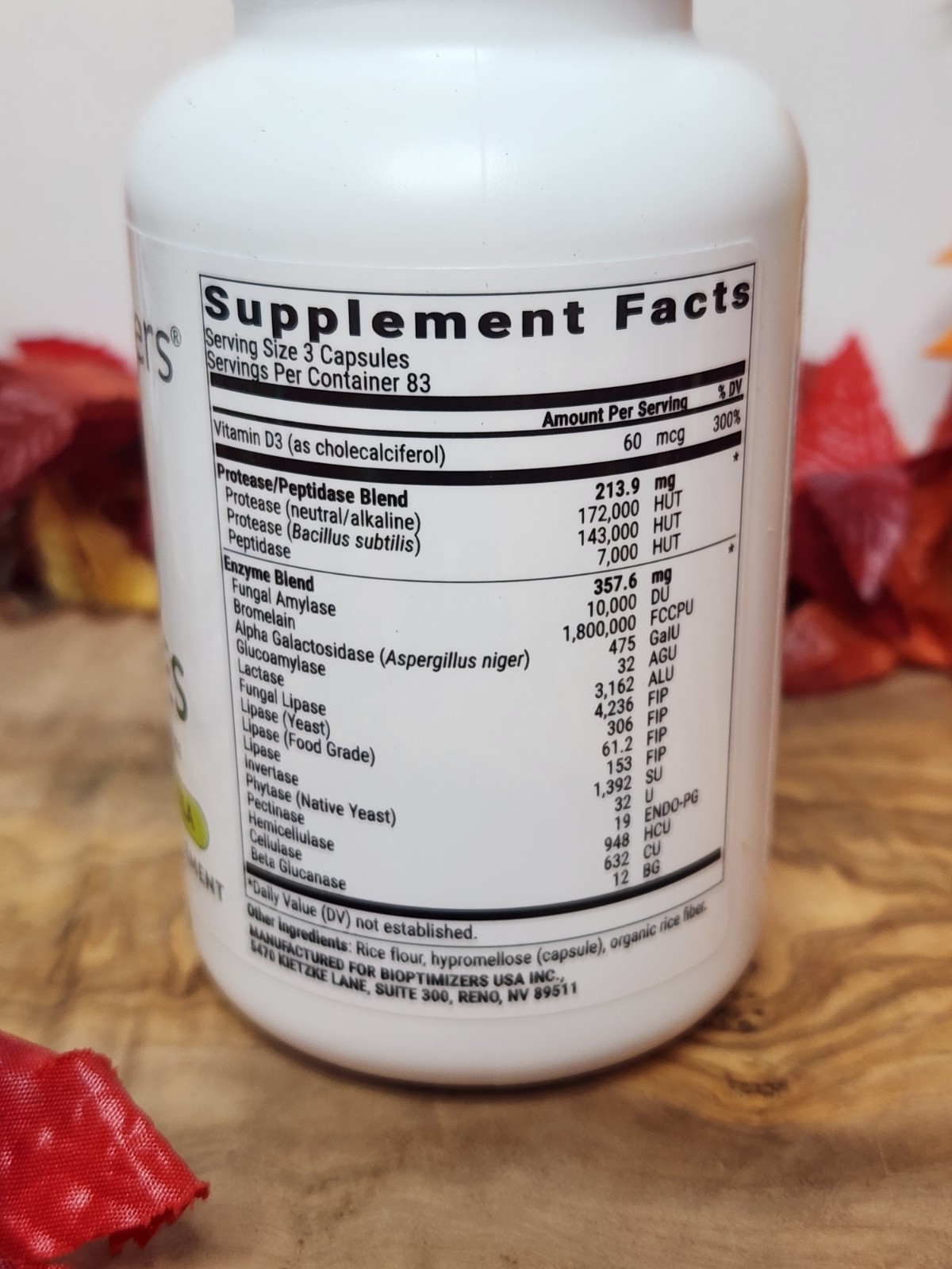 BIOptimizers MassZymes Complete Digestive Enzymes Supplement Gut Health Exp 2028