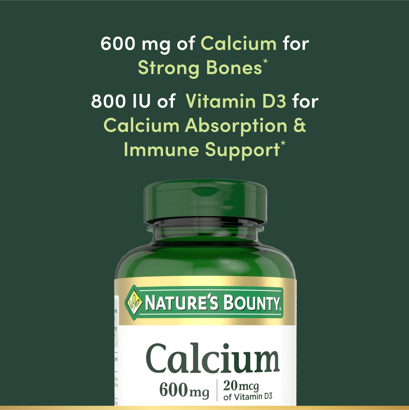 Nature’s Bounty Calcium Carbonate & Vitamin D, 250 250 Count (Pack of 1), N/a