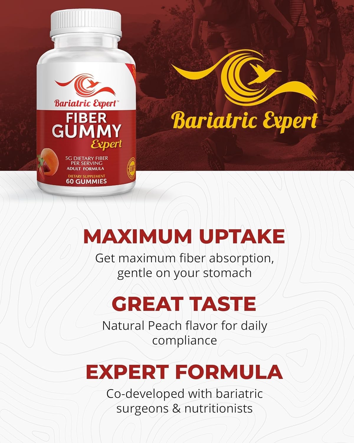 Bariatric Expert Fiber Vitamin Fast-Melting Dietary Supplement 60 Count