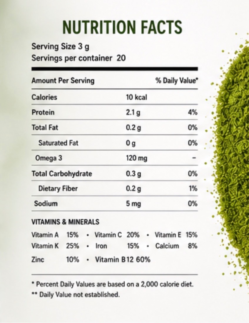 Antioxidant High Protein B12 Vitamins A C E K & Calcium Zinc Iron 60g(2.11oz)