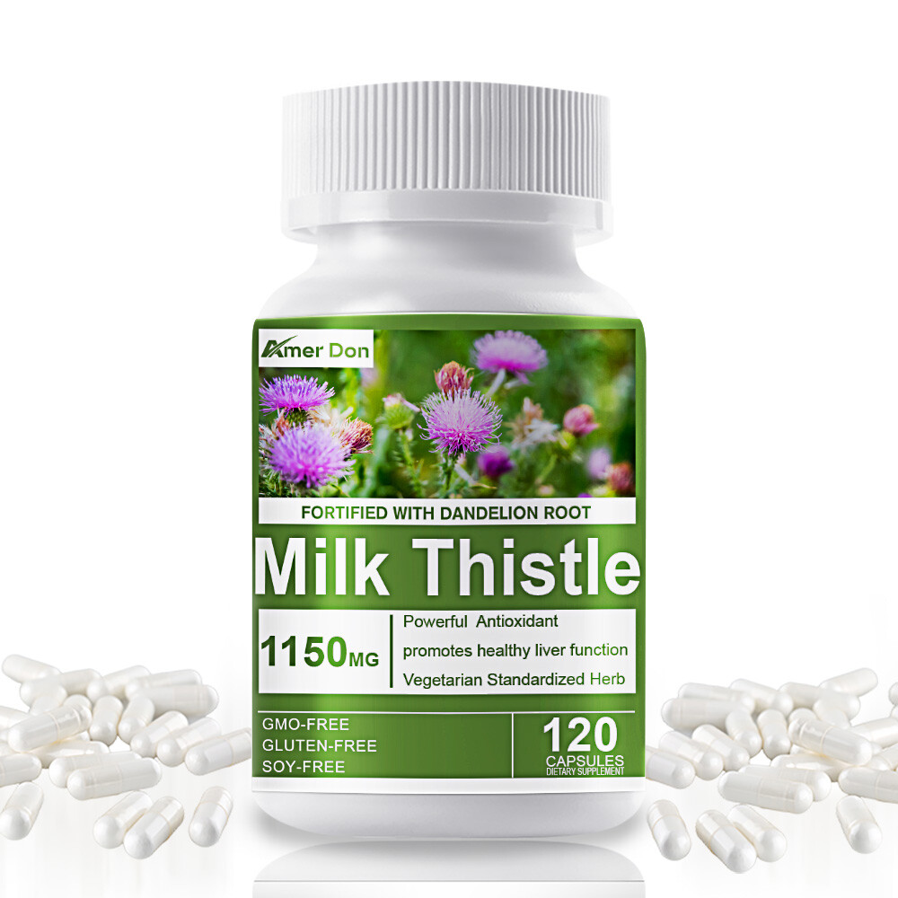 Organic Milk Thistle 1150 mg Strength 120 Veggie Caps 80% Silymarin 30:1